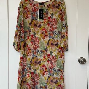 Floral Print Sheer Women's Dress